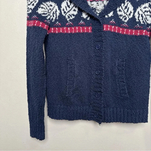 Tommy Bahama Womens  Xsmall Tropical Fair Isle Cardigan Ocean Deep - Picture 9 of 16